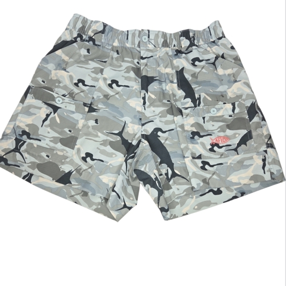 AFTCO Men's Marlin Camo Fishing Casual Shorts Size 38 - Picture 1 of 9